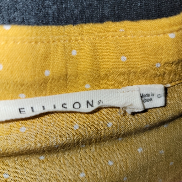 Ellison Button Up Polka-Dot Shirt - Small - Yellow - Picture 2 of 2